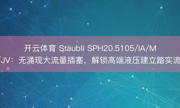开云体育 Stäubli SPH20.5105/IA/MA/JV：无涌现大流量插塞，解锁高端液压建立踏实流畅