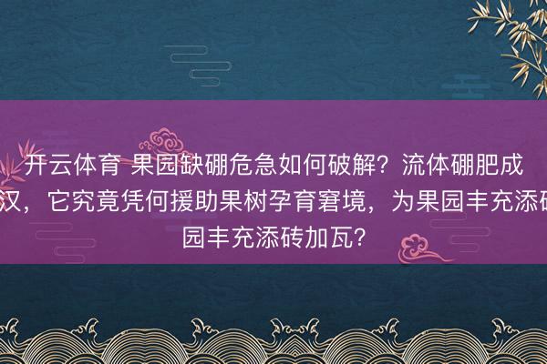 开云体育 果园缺硼危急如何破解？流体硼肥成隐形硬汉，它究竟凭何援助果树孕育窘境，为果园丰充添砖加瓦？