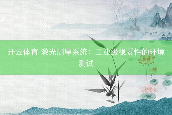 开云体育 激光测厚系统：工业级稳妥性的环境测试