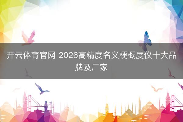 开云体育官网 2026高精度名义梗概度仪十大品牌及厂家