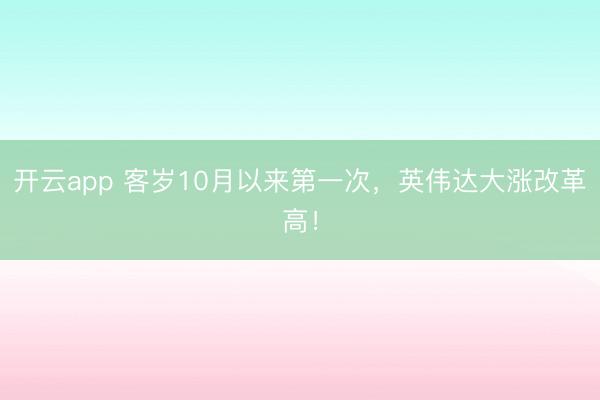 开云app 客岁10月以来第一次，英伟达大涨改革高！