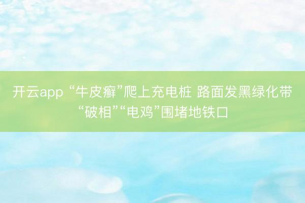 开云app “牛皮癣”爬上充电桩 路面发黑绿化带“破相”“电鸡”围堵地铁口
