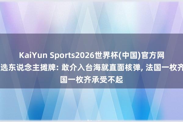 KaiYun Sports2026世界杯(中国)官方网站 法国候选东说念主摊牌: 敢介入台海就直面核弹， 法国一枚齐承受不起
