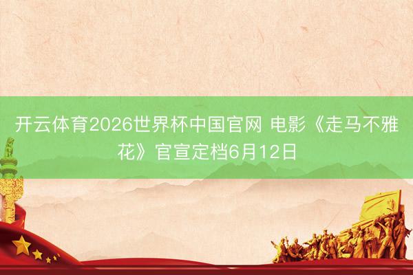 开云体育2026世界杯中国官网 电影《走马不雅花》官宣定档6月12日