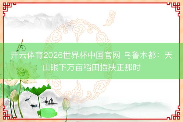 开云体育2026世界杯中国官网 乌鲁木都:天山眼下万亩稻田插秧正那时