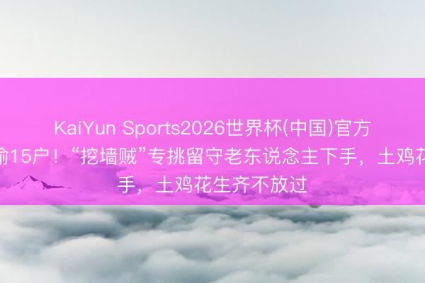 KaiYun Sports2026世界杯(中国)官方网站 4晚连偷15户！“挖墙贼”专挑留守老东说念主下手，土鸡花生齐不放过