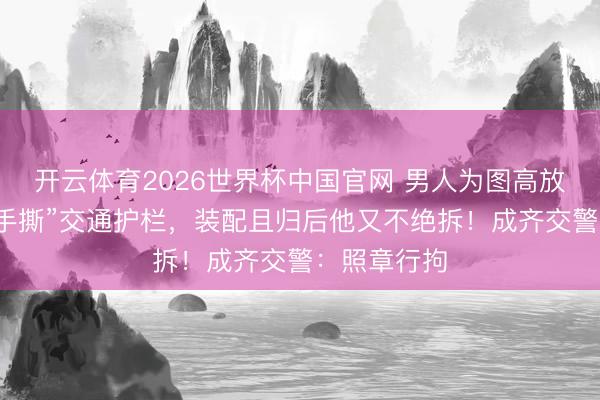 开云体育2026世界杯中国官网 男人为图高放工便捷竟“手撕”交通护栏，装配且归后他又不绝拆！成齐交警：照章行拘