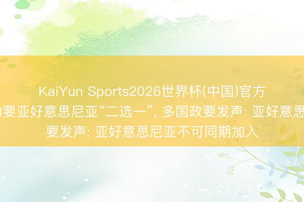 KaiYun Sports2026世界杯(中国)官方网站 欧亚经济定约要亚好意思尼亚“二选一”， 多国政要发声: 亚好意思尼亚不可同期加入
