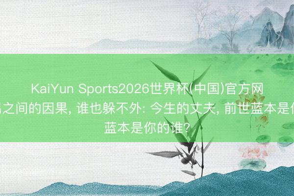 KaiYun Sports2026世界杯(中国)官方网站 佳偶之间的因果， 谁也躲不外: 今生的丈夫， 前世蓝本是你的谁?