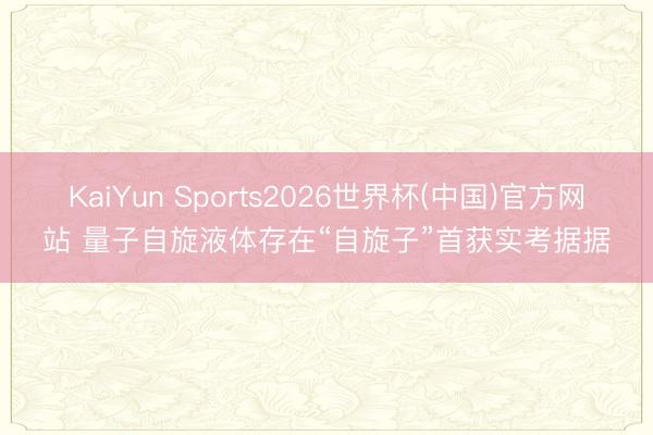 KaiYun Sports2026世界杯(中国)官方网站 量子自旋液体存在“自旋子”首获实考据据