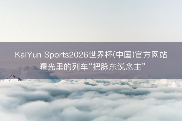 KaiYun Sports2026世界杯(中国)官方网站 曙光里的列车“把脉东说念主”